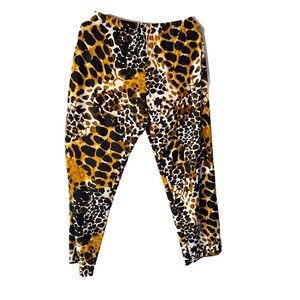 L-Women's Lounge Wear Pants Wide Leg Soft Stretch Leopard Print